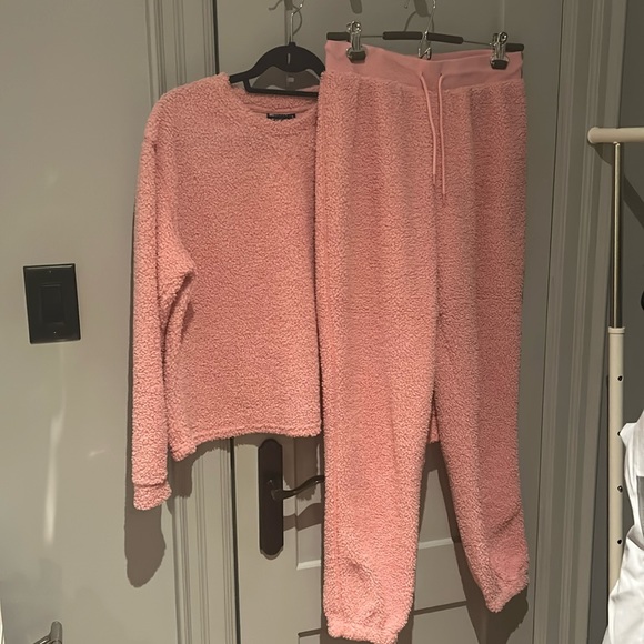 SET of 2️⃣ - ASOS Women's Fleece Lounge Sweatshirt & Sweatpant in Pink￨Size 6 - Picture 4 of 14